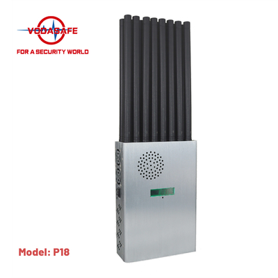 Portable 18 Bands Mobile Phone Signal Jammer High Power 16Watt With AC Adapter