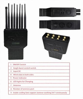 Beli 8 Band 18w 12000mAh Portable Signal Blocker Dengan Antena 30m online manufacture