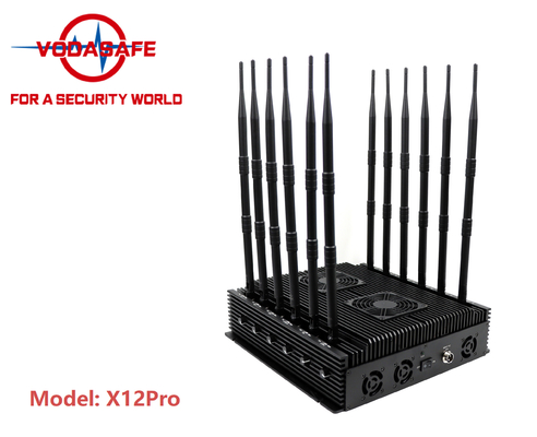 93W High Power Signal Jammer Stationary 12 Bands X12Pro Shielding Radius 80 Meters