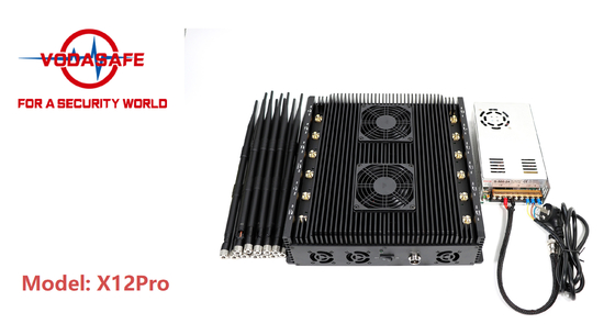 93W High Power Signal Jammer Stationary 12 Bands X12Pro Shielding Radius 80 Meters